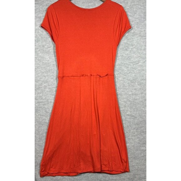 Free‎ People Orange Dress XS Ruched Front Detail Stretchy Comfortable - Picture 4 of 4